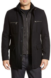 Cole Haan Men's Melton Jacket Coat XL Black Wool