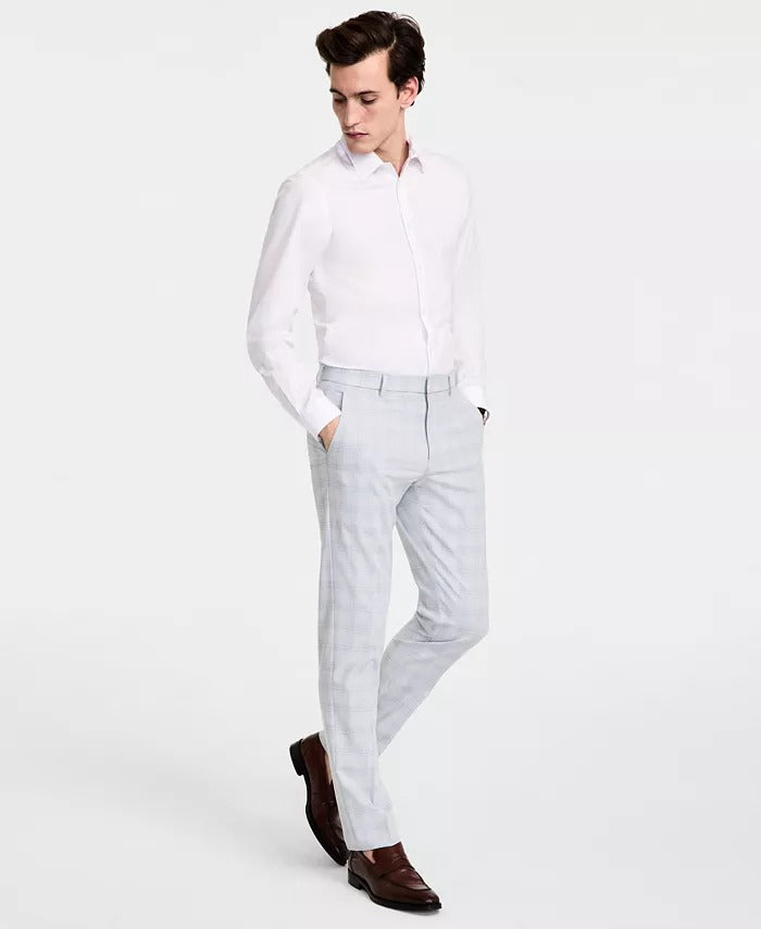 Tommy Hilfiger Mens Modern fit Dress Pants 30 / 30 Grey Solid Stretch