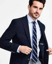 Michael Kors Mens Classic fit Sport Coat Blazer 48 L Navy Blue Solid Stretch