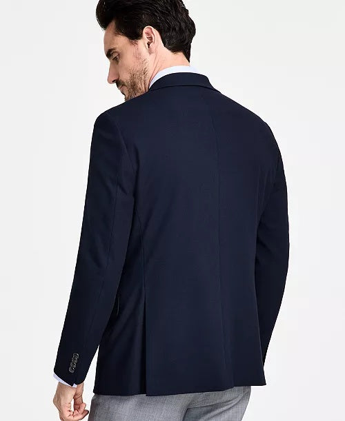 Michael Kors Mens Classic fit Sport Coat Blazer 48 L Navy Blue Solid Stretch
