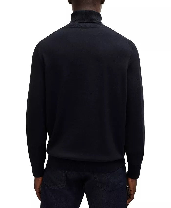 BOSS by Hugo Boss Men's Rollneck Turtleneck Regular-Fit Sweater Large Black