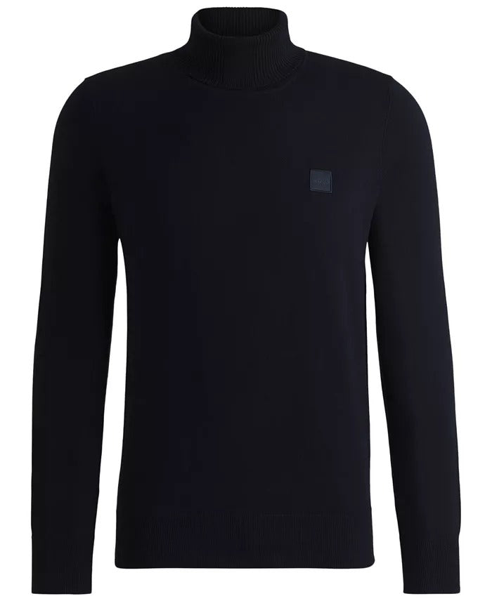 BOSS by Hugo Boss Men's Rollneck Turtleneck Regular-Fit Sweater Large Black