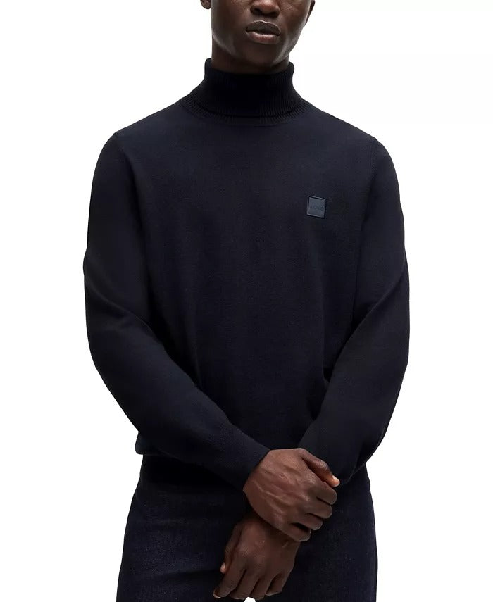 BOSS by Hugo Boss Men's Rollneck Turtleneck Regular-Fit Sweater Large Black