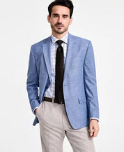 Michael Kors Mens Classic fit Sport Coat Blazer 52 L Light Blue Solid