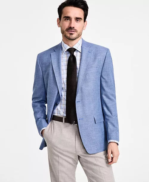 Michael Kors Mens Classic fit Sport Coat Blazer 52 L Light Blue Solid