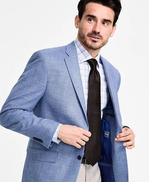 Michael Kors Mens Classic fit Sport Coat Blazer 52 L Light Blue Solid