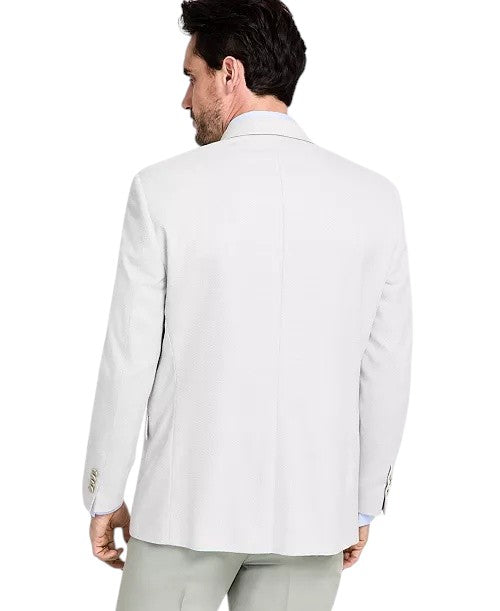Michael Kors Mens Classic fit Sport Coat Blazer 44 S Light Grey Herringbone