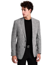 Michael Kors Mens Classic fit Sport Coat Blazer 38 S Black White Stretch Linen
