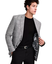 Michael Kors Mens Classic fit Sport Coat Blazer 38 S Black White Stretch Linen