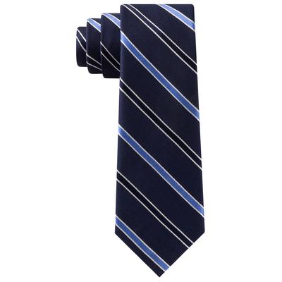 Lauren Ralph Lauren Men's Board Stripe Tie Navy Blue Necktie