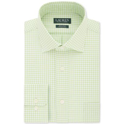 Lauren By Ralph Lauren Mens Regular fit Shirt Large 16.5 in 32-33 Green Check