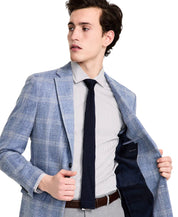 Tommy Hilfiger Mens Modern fit Sport Coat Blazer 38 R Light Blue Plaid