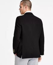 Nautica Mens Modern fit Sport Coat Blazer 38 R Black Solid Stretch