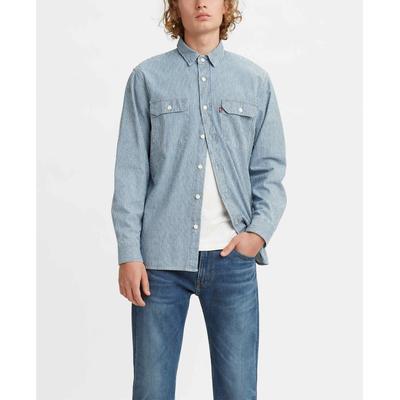 LEVI'S Men's Classic Worker Denim Relaxed Fit Over Shirt Stripe Blue Large