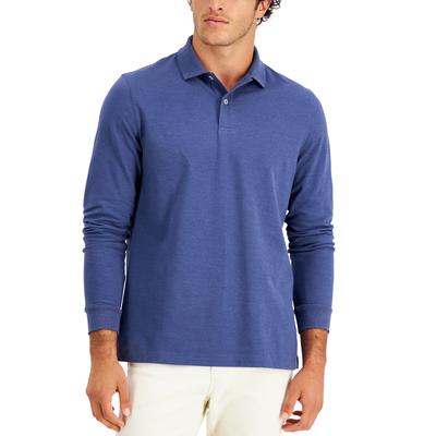 Club Room Mens Long Sleeve Polo Shirt XXL 2XL Blue