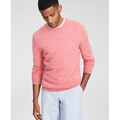 Club Room Mens Cashmere Crew-Neck Sweater Heirloom Rose Heather MED PINK XL