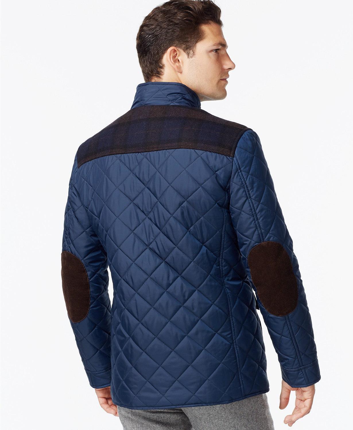 Cole Haan Navy XL Mixed Media Quilted Jacket