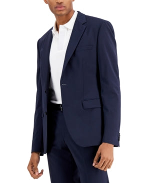 Hugo Boss Mens Modern fit Suit Jacket Blazer 42 R Navy Blue Solid Stretch