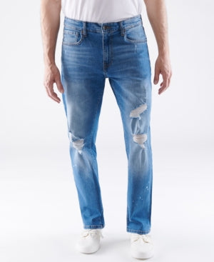 Lazer Mens Straight Fit Stretch Blue Jeans 33 x 30