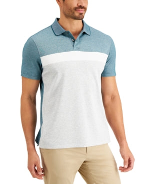 Tasso Elba Men's Striped Short Sleeve Polo Shirt Green Combo XL