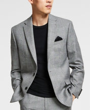 Bar III Mens Slim Fit Sport Coat Blazer Black White 38S
