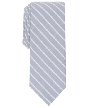 Bar III Mens Tie Harbour Skinny Stripe Necktie Grey