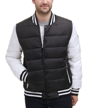 Tommy Hilfiger Mens Bomber Jacket Coat Small Black White