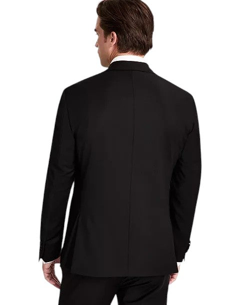 Calvin Klein Mens Slim fit Wool Tuxedo Jacket Blazer 36 S Black Solid Stretch
