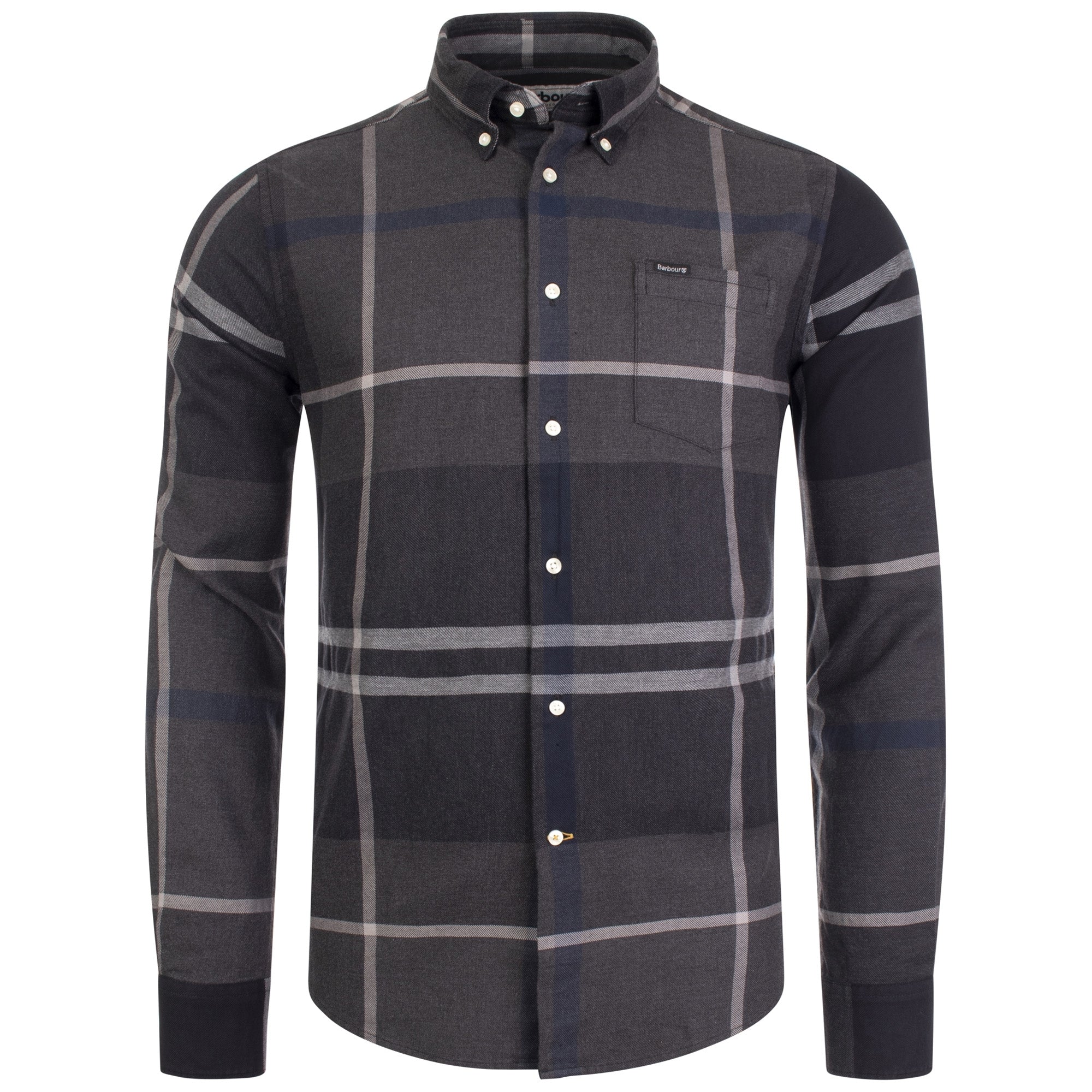 Barbour Mens Dunoon Tailored Button Down Shirt Graphite Large