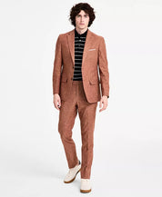 Tommy Hilfiger Mens Modern fit Linen Cotton Suit Jacket Blazer 40 L Rust Solid