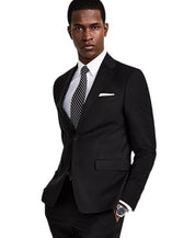 Calvin Klein Mens Skinny fit Wool Suit Jacket Blazer 42 S Black Solid Stretch