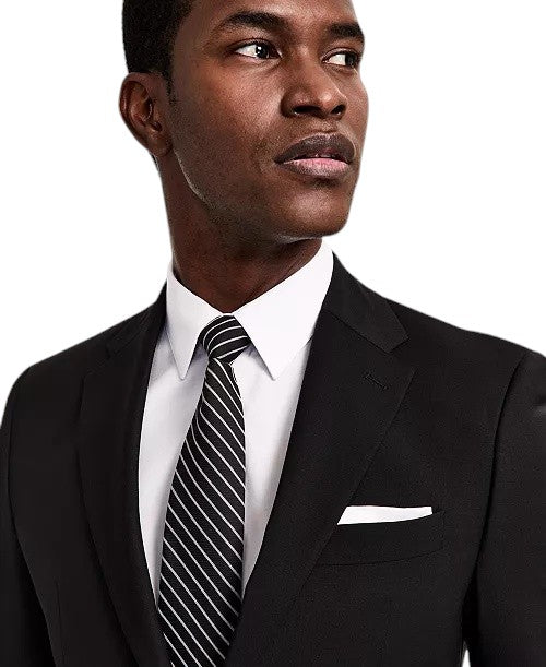 Calvin Klein Mens Skinny fit Wool Suit Jacket Blazer 44 R Black Solid Stretch