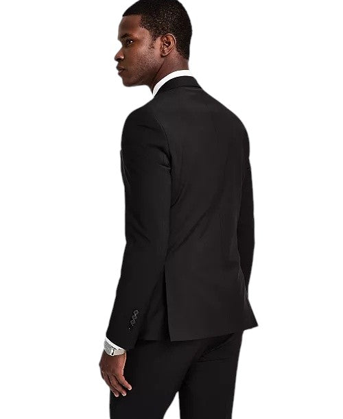 Calvin Klein Mens Skinny fit Wool Suit Jacket Blazer 44 R Black Solid Stretch