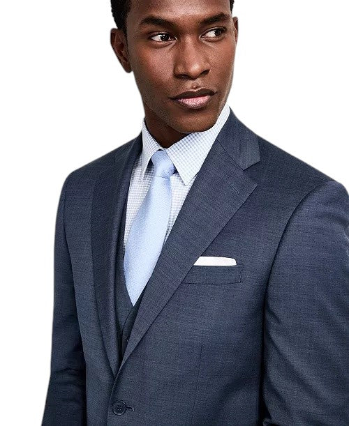 Calvin Klein Mens Slim fit Wool Suit Jacket Blazer 44 R Blue Solid Stretch