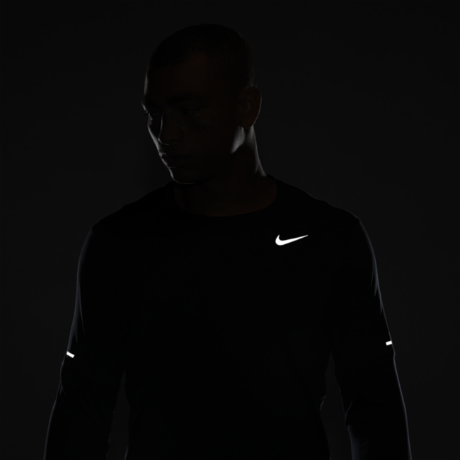 Nike Men Regular fit Long Sleeve T-Shirt Shirt Large Black Solid