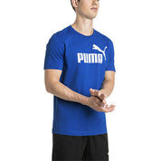 Puma Mens Essential Logo T Shirt Blue Medium