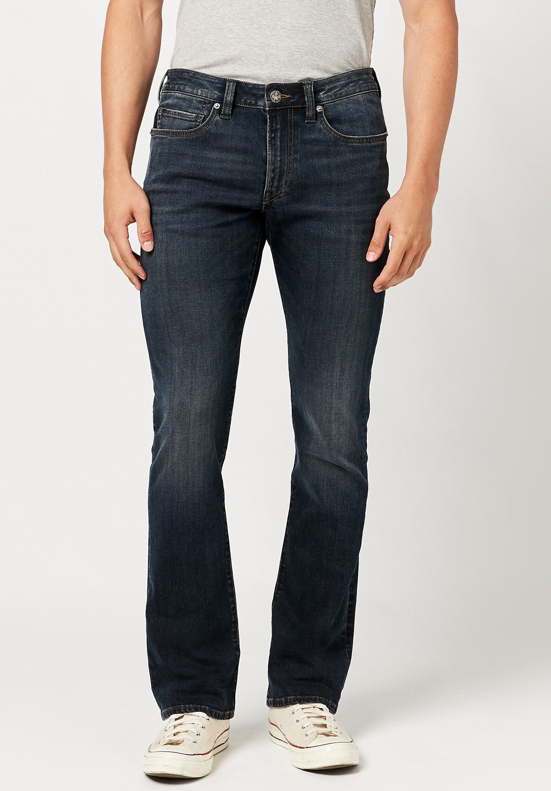 Buffalo David Bitton Men's King Slim Boot Cut Jeans Navy 33X32