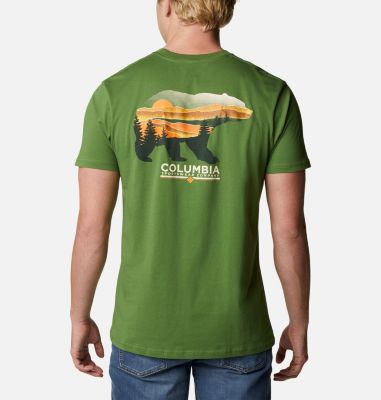 Columbia Mens Kodak Bear Mens Graphic Crew Neck T Shirt Green Small