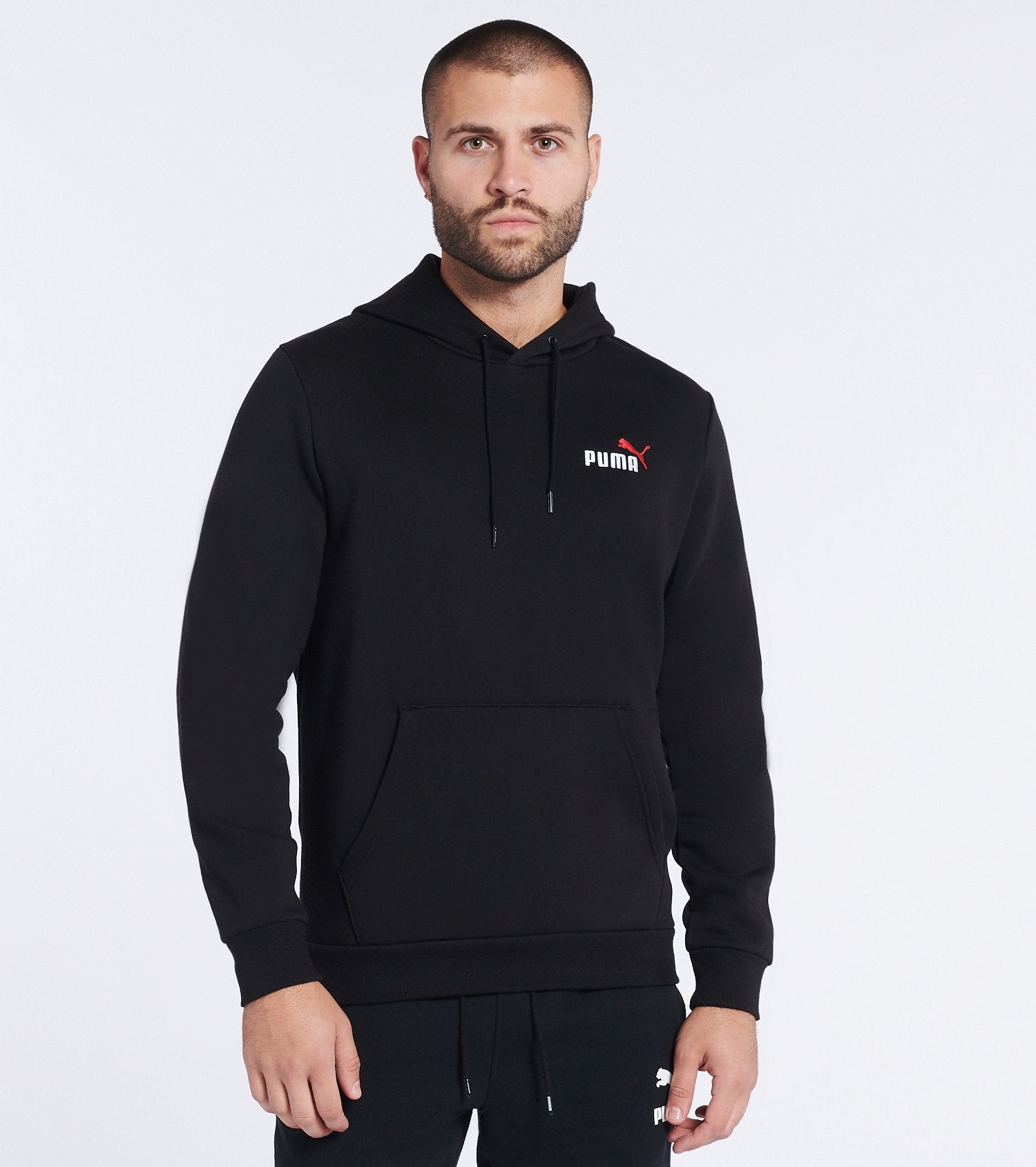 PUMA Mens Essential Small Logo Fleece Hoodie Sweatshirt Medium Black
