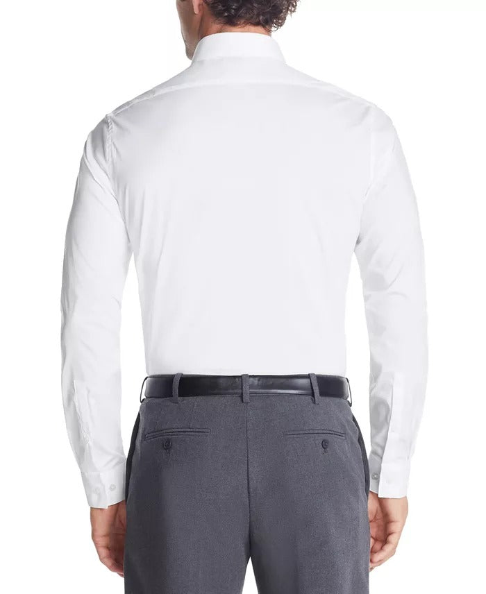 Calvin Klein Mens Slim Fit Stretch Button Down Dress Shirt White 17 34 35 XL