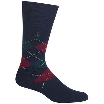 Polo Ralph Lauren Men's Men's Five Diamond Argyle Crew Socks Navy One Size