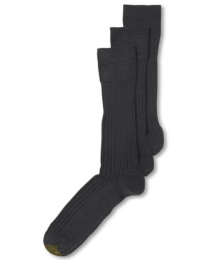 Gold Toe ADC Windsor Wool 3 Pack Dress  Socks Charcoal