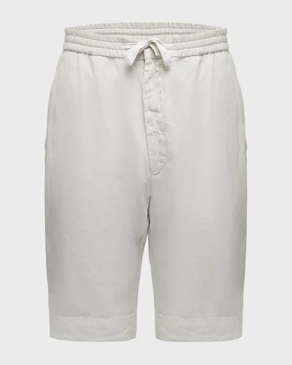 Officine Generale Mens Classic fit Drawstring Shorts 48 / 8.2 Beige Solid