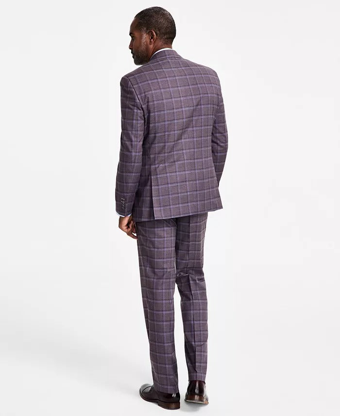 Tayion Mens Regular fit Suit Jacket Blazer 42 S Purple Plaid