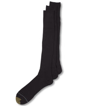Gold Toe Mens Over the Calf Dress Socks Black Size 10 to 13