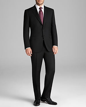 Canali Mens Siena Regular Fit Blazer Suit Jacket 42R Black Wool