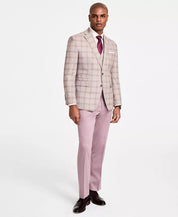 Tayion Mens Regular fit Suit Jacket Blazer 46 R Beige Plaid