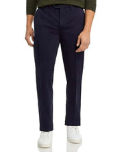 Canali Mens Garment Dyed Regular Fit Cotton Pants Size 34 Navy Blue