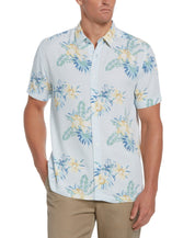 Cubavera Mens Short Sleeve Twill Button Down Shirt Blue 2XL
