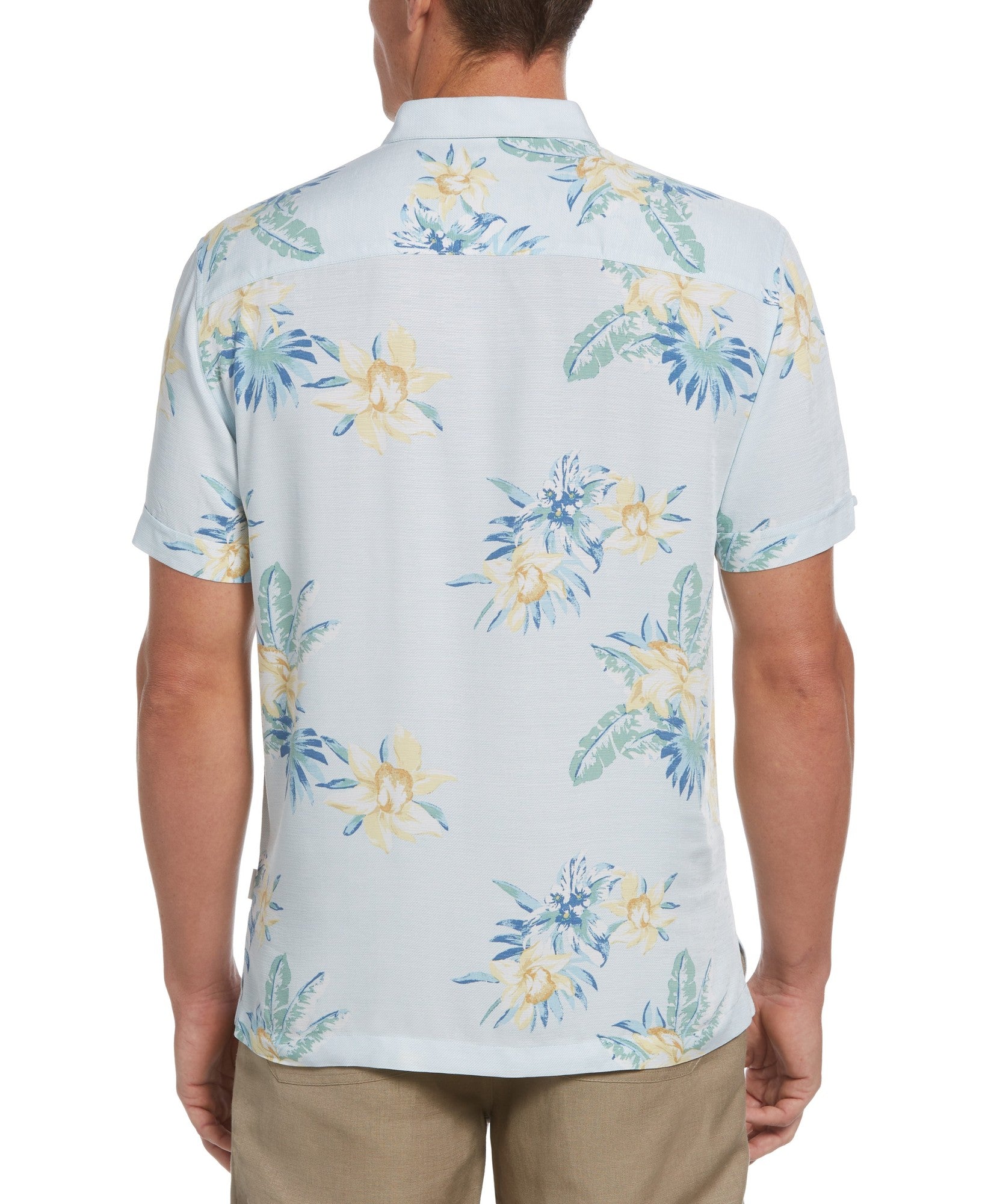 Cubavera Mens Short Sleeve Twill Button Down Shirt Blue 2XL